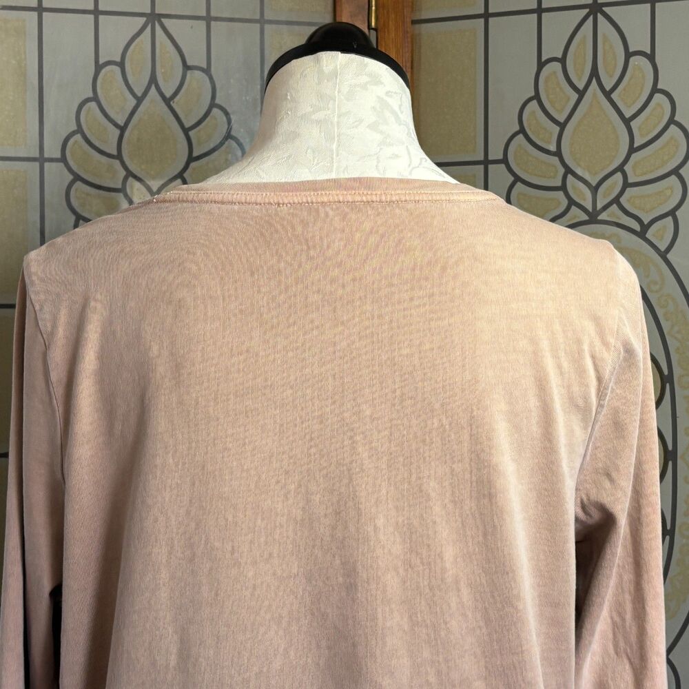 Pure Jill Organic Cotton Long Sleeve Tunic Side Slit Flowy Basic Blouse Size L - Picture 6 of 13